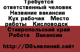 Требуется ответственный человек › Название вакансии ­ Кух-рабочая › Место работы ­ Кисловодск - Ставропольский край Работа » Вакансии   